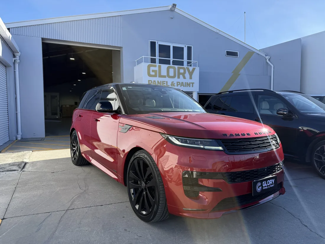 Red Range Rover Sport at GLORY Panel & Paint, Hornby